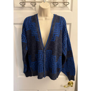 Vintage Koman Cardigan Blue/Gray Size Small